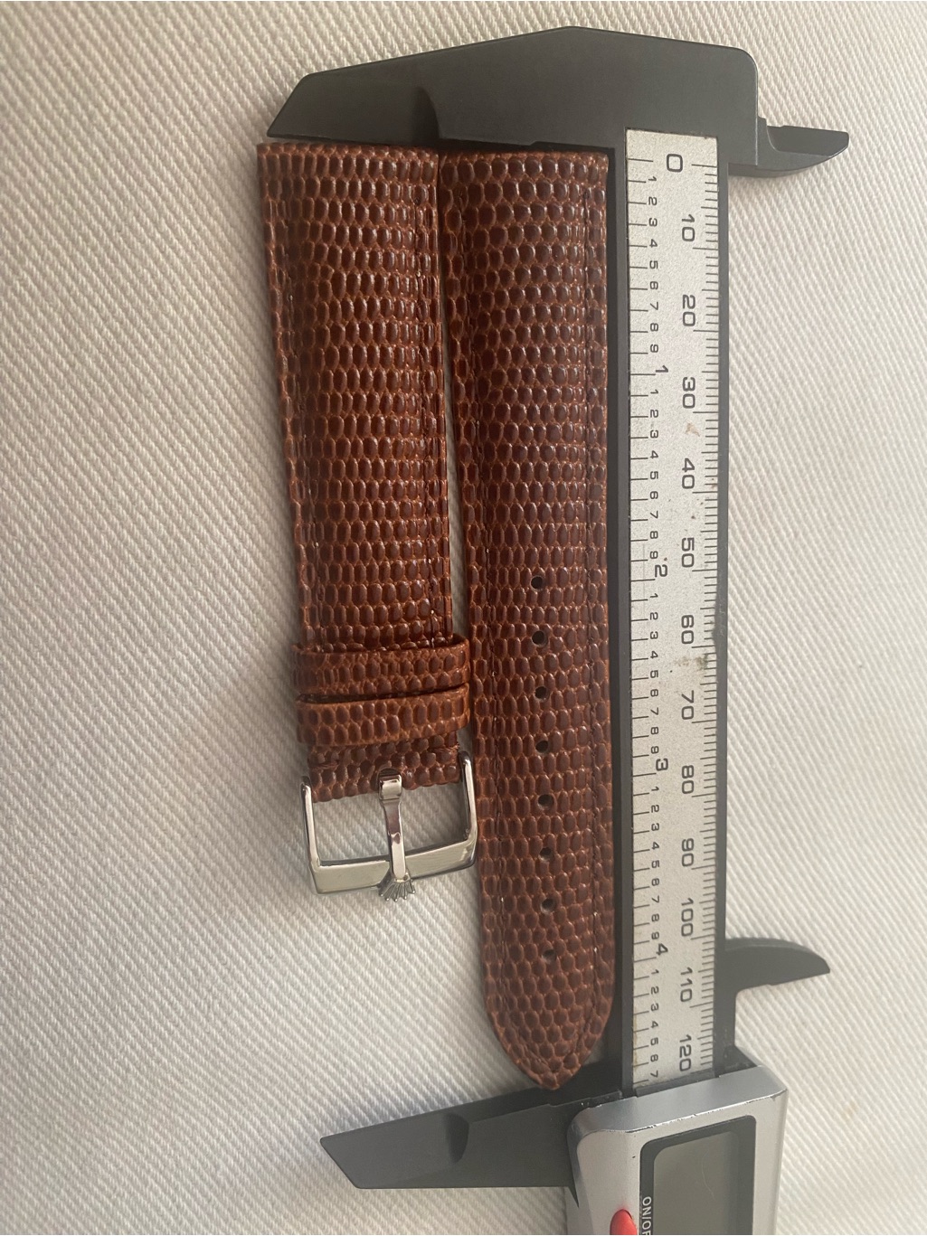Brown Leather Textured Mens Watch Strap 20mm Lug Rolex Silver Plated Buckle
